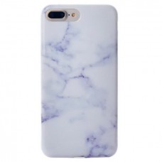 iPhone 7 Plus - TPU IMD Soft Full Case Printing Protective Cover Case - Blue and White Marble Pattern
